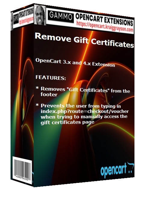 Remove Gift Certificates – OpenCart 3.x and 4.x
