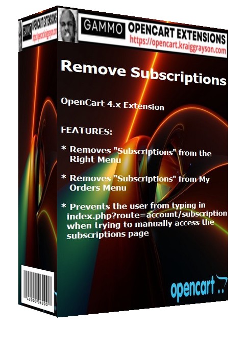 Remove Subscriptions – OpenCart 4.x